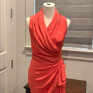 Coral wrap dress